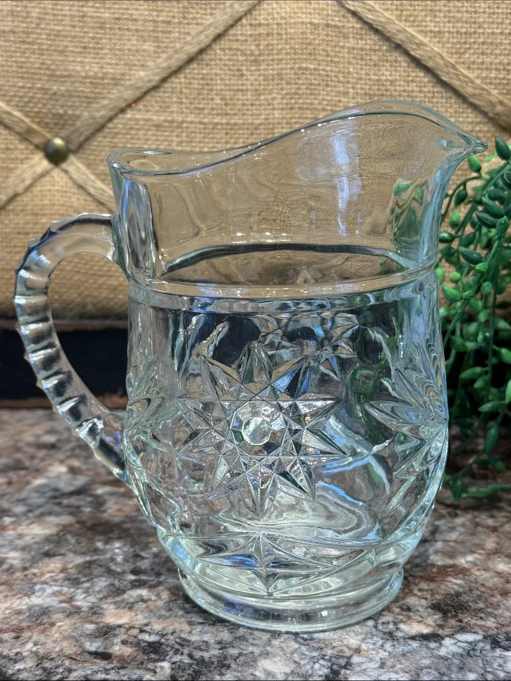 Vintage Anchor Hocking Glass Star Creamer - Classic Home Dining